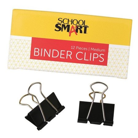 School Smart Binder Clip, 1-1/4 Inches, Medium, Pack of 12 PK 032400